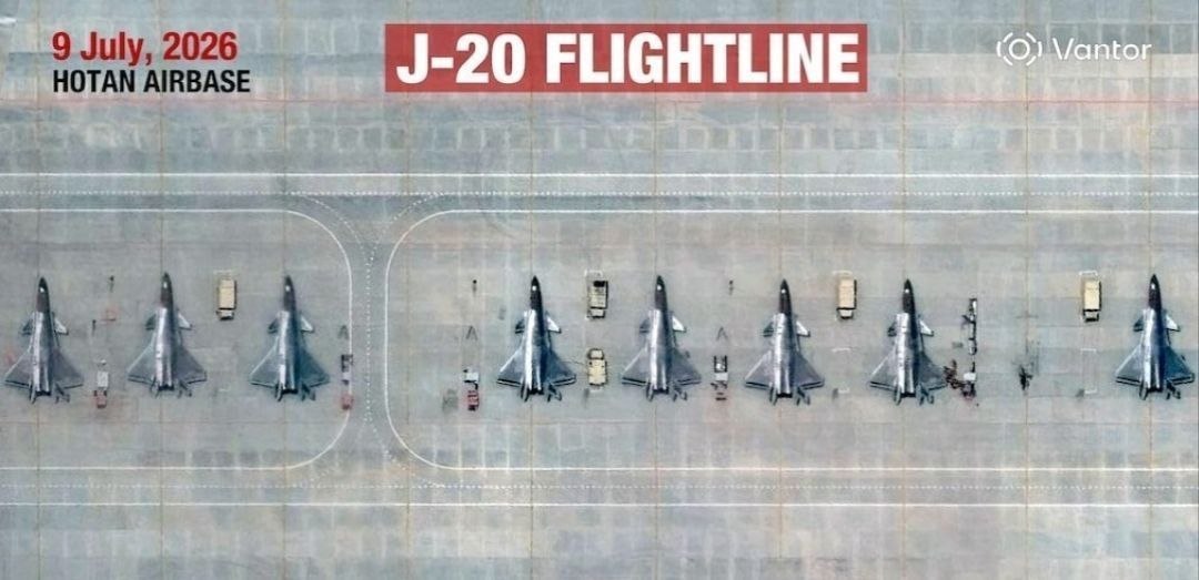 🇨🇳✈️ 中国加强在中印边境部署歼-20战机 ⠀ 印度NDTV公布的卫星图像显示，中国空军至少有11架歼-20战斗机部署在靠近印度边境的机场。 ⠀ 其中7架出…