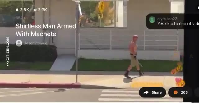 美国 🇺🇸 一名手持砍刀的男子在加利福尼亚州UCI Health Los Alamitos医疗中心外,在警方追捕过程中被击毙。 目击者拍摄的视频显示,该男子在…