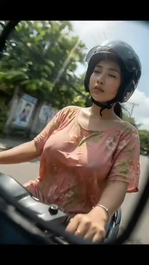 由于路面坑洼，导致美女大咪咪晃晃的，真怕掉下来😍 #美女 #弹力测试 （ 疑似 #ai ）（视频 1/1）